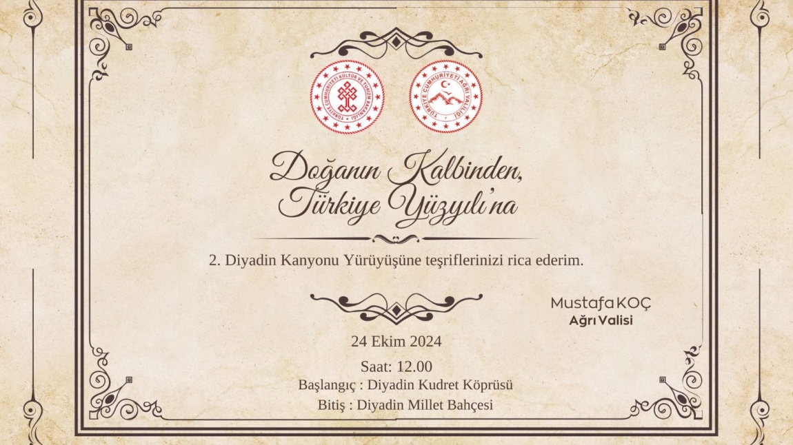 2. Diyadin Kanyon Yürüyüşü Başlıyor